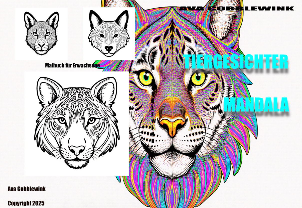 Zauberhafte Tiergesichter Mandalas zum Ausmalen